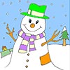 Happy snowman coloring