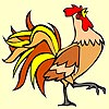Lonely rooster coloring spel