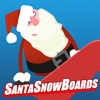 Kerstman snowboardt